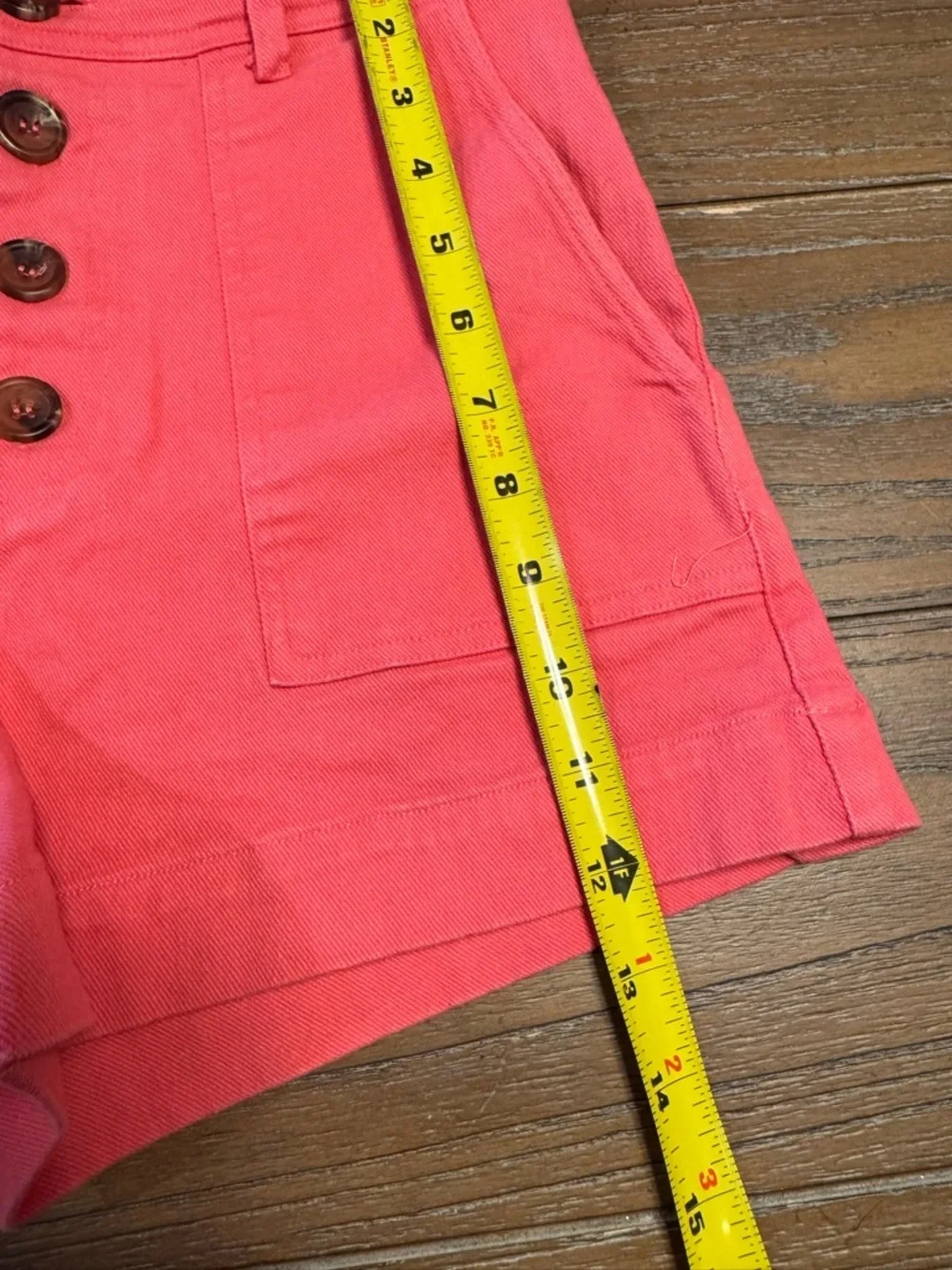 miami Coral Pink High-Waist Button-Front Shorts
